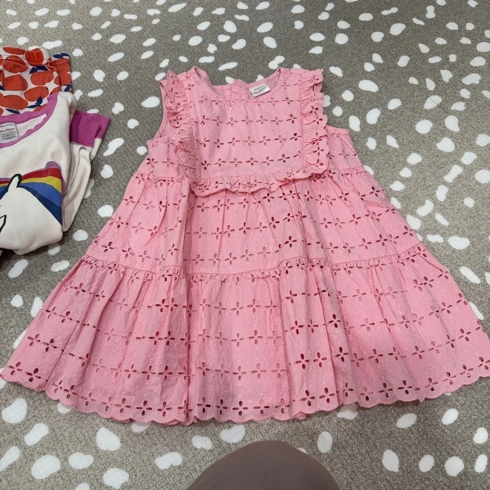 BUNDLE Hanna Andersson lot pajamas set eyelet dress top tee long sleeve shorts